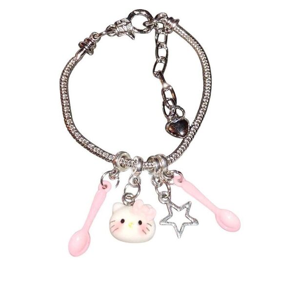 Silver Hello Kitty Adjustable Charm Bracelet - Picture 1 of 3